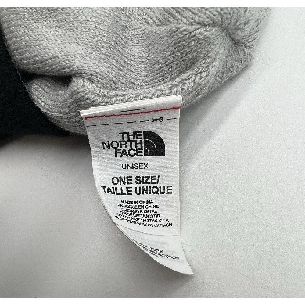The North Face Black & White Knit Beanie Hat Unisex One Size Winter Cap - Picture 6 of 6